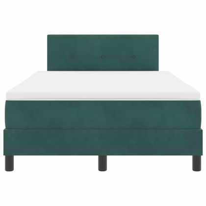 Легло с пружинирана основа Тъмен зелен 120 x 190 cm Кадифе