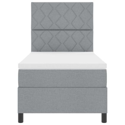 Легло с пружинирана основа Светлосиво 100 x 200 cm текстил