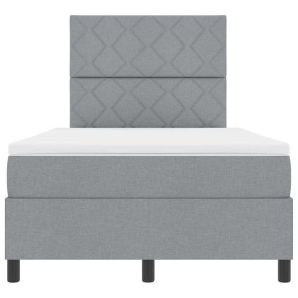 Легло с пружинирана основа Светлосиво 120 x 200 cm текстил