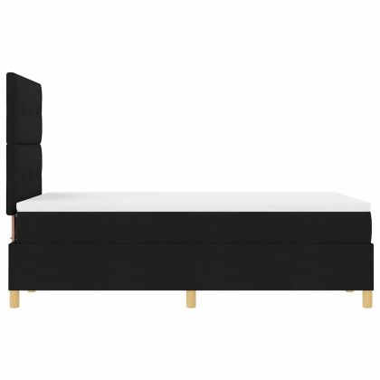 Легло с пружинирана основа с матрак Черно 120 x 200 cm текстил