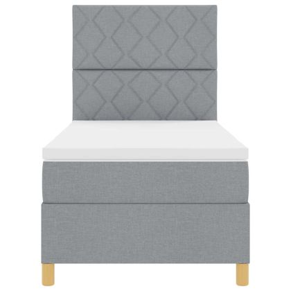 Легло с пружинирана основа Светлосиво 100 x 200 cm текстил