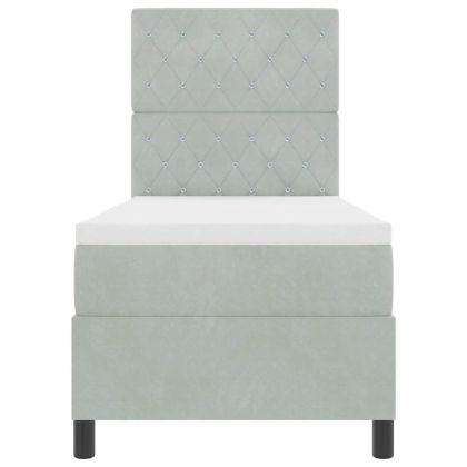 Легло с пружинирана основа Светлосиво 80 x 200 cm текстил