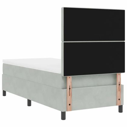 Легло с пружинирана основа Светлосиво 100 x 200 cm текстил