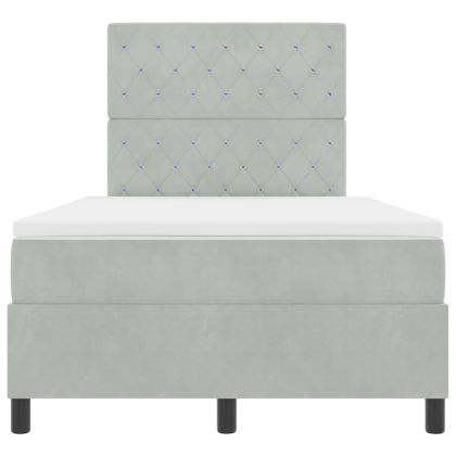 Легло с пружинирана основа Светлосиво 120 x 190 cm текстил