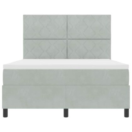 Легло с пружинирана основа Светлосиво 140 x 190 cm текстил