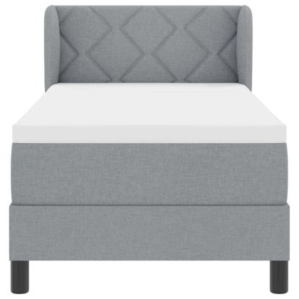 Легло с пружинирана основа Светлосиво 80 x 200 cm текстил