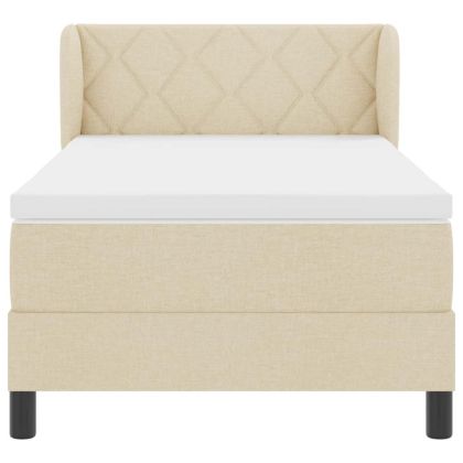 Легло с пружинирана основа с матрак Крем 100 x 200 cm текстил