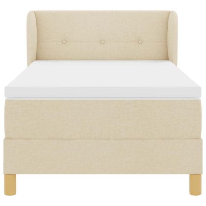 Легло с пружинирана основа с матрак Крем 80 x 200 cm текстил