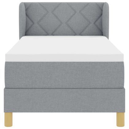 Легло с пружинирана основа Светлосиво 80 x 200 cm текстил