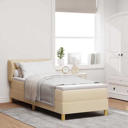 Легло с пружинирана основа с матрак Крем 80 x 200 cm текстил