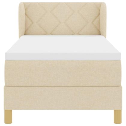 Легло с пружинирана основа с матрак Крем 80 x 200 cm текстил