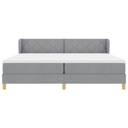 Легло с пружинирана основа Светлосиво 200 x 200 cm текстил