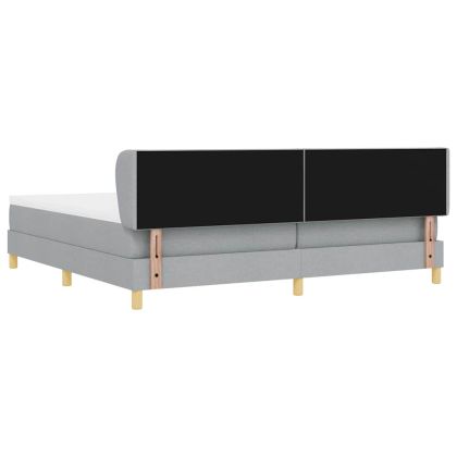 Легло с пружинирана основа Светлосиво 200 x 200 cm текстил