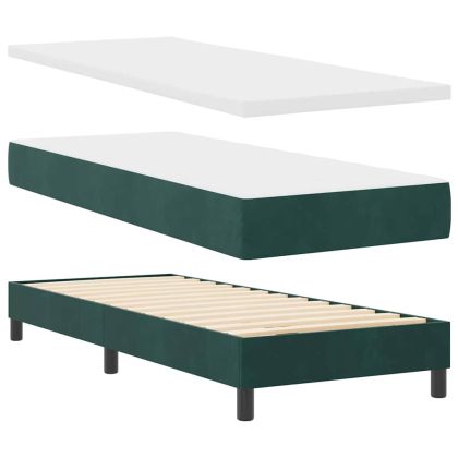 Легло тип Box Spring с матрак тъмно сиво 80x200 см кадифе