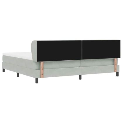 Легло с пружинирана основа Светлосиво 200 x 200 cm Кадифе