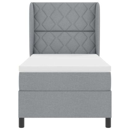 Легло с пружинирана основа Светлосиво 100 x 200 cm текстил