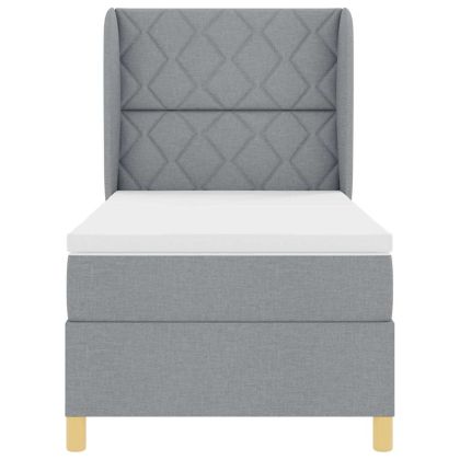 Кутия със спална основа и матрак Тъмен Сив 90x190 см Светлосиво