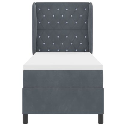 Легло с пружинирана основа Тъмен сив 200 x 80 см Полиестер