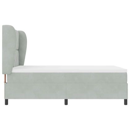 Легло с пружинирана основа Светлосиво 200 x 140 cm Полиестер