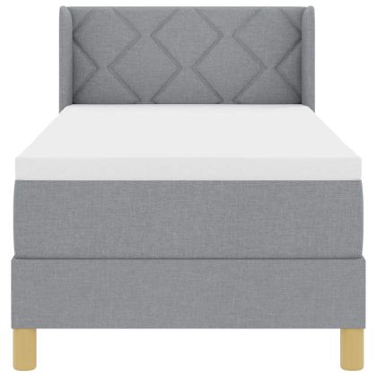 Легло с пружини с матрак Светлосиво 80 x 200 cm текстил