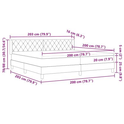 Легло с пружинирана основа Тъмен зелен 200 x 200 cm Полиестер