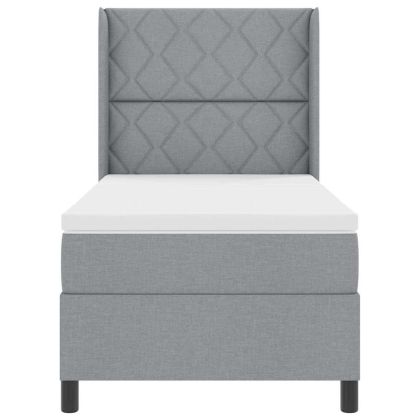 Легло с пружинирана основа Светлосиво 100 x 200 cm текстил