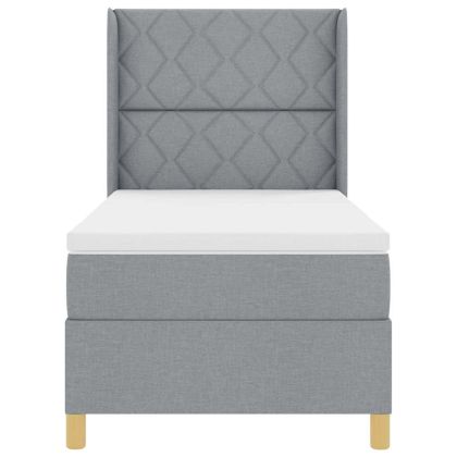 Легло с пружинирана основа Светлосиво 100 x 200 cm текстил