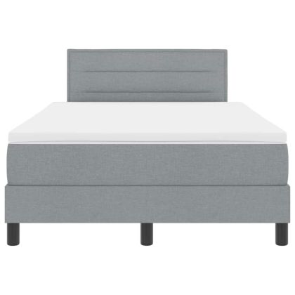 Легло с пружинирана основа Светлосиво 120 x 200 cm текстил