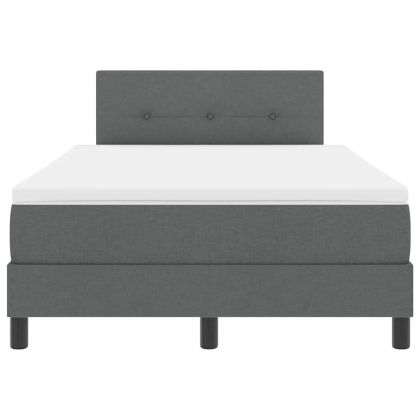 Легло с пружинирана основа Тъмносив 120 x 190 cm текстил
