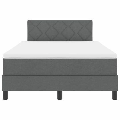 Легло с пружинирана основа Тъмносив 120 x 190 cm текстил