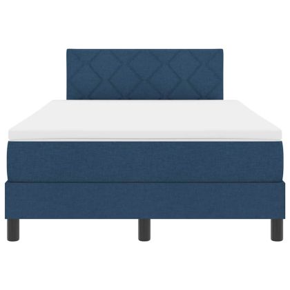 Легло с пружинирана основа с матрак Синьо 120 x 200 cm текстил