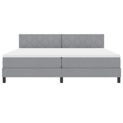 Легло с пружинирана основа Светлосиво 200 x 200 cm текстил