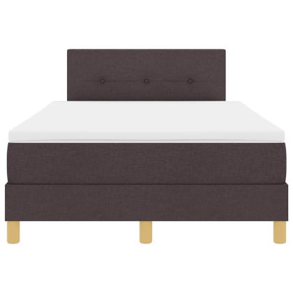 LED кутия за пружини с легло Тъмен кафяв 120 x 200 cm текстил