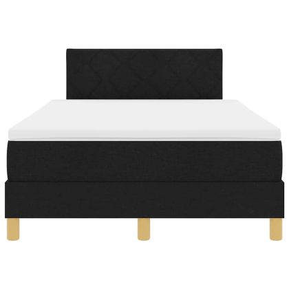 LED кутия за пружини с легло Черно 120 x 200 cm текстил