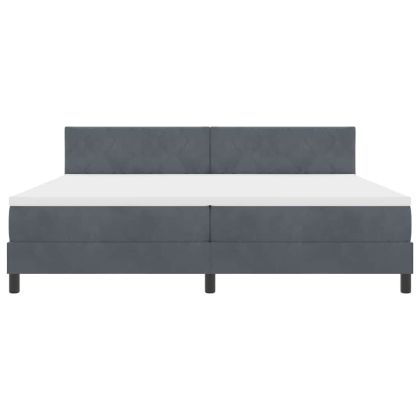 LED кутия за пружини с легло Тъмен сив 200 x 200 cm Кадифе