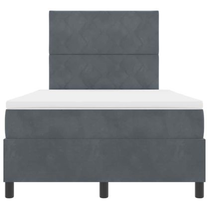 LED кутия за пружини с легло Тъмен сив 120 x 190 cm текстил