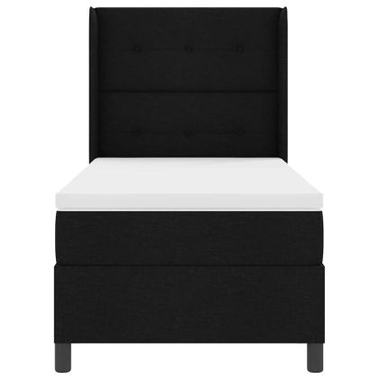 LED кутия за пружини с легло Черно 100 x 200 cm текстил