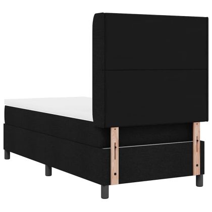 LED кутия за пружини с легло Черно 100 x 200 cm текстил