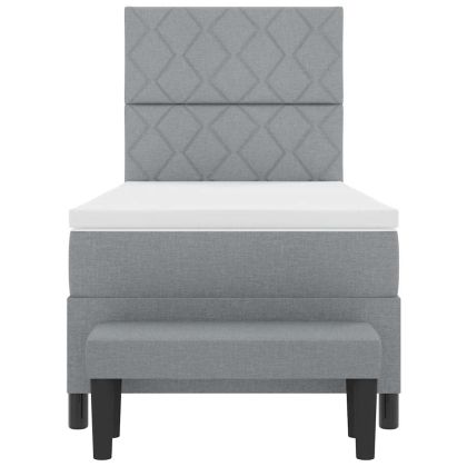 Легло с пружинирана основа с матрак Светлосиво 100 x 200 cm