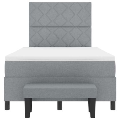 Легло с пружинирана основа с матрак Светлосиво 120 x 200 cm