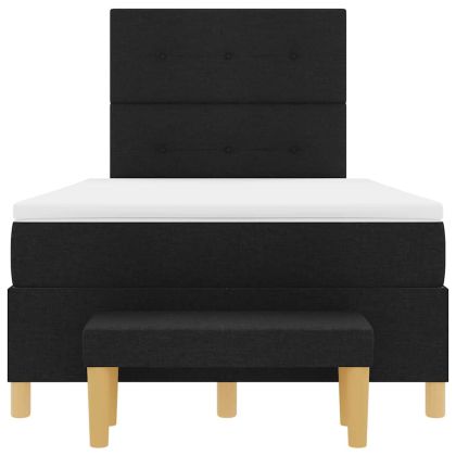 Легло с пружинирана основа с матрак Черно 120 x 200 cm текстил