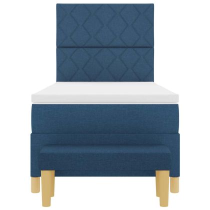 Легло с пружинирана основа с матрак Синьо 100 x 200 cm текстил