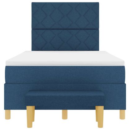 Легло с пружинирана основа с матрак Синьо 120 x 200 cm текстил