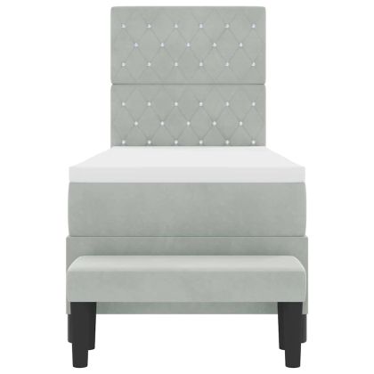 Легло с пружинирана основа Светлосиво 80 x 200 cm Кадифе