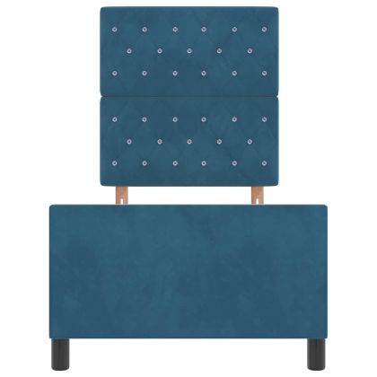 Легло с пружинирана основа Тъмен син 80 x 200 cm Кадифе