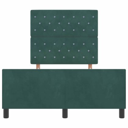 Легло с пружинирана основа Тъмен зелен 120 x 200 cm Кадифе