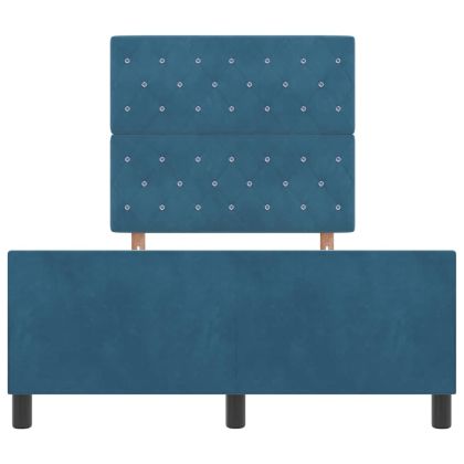 Легло с пружинирана основа Тъмен син 120 x 200 cm Кадифе