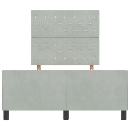 Легло с пружинирана основа Светлосиво 120 x 200 cm Кадифе