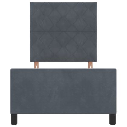 Легло с пружинирана основа Тъмносив 100 x 200 cm Кадифе