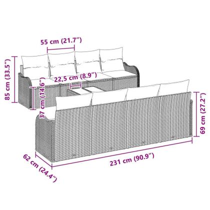 Градински Софа Комплект Кафяво 55 x 55 x 37 см полиратан